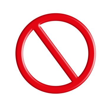 Beyaz arka plan üzerinde işareti girmeyin