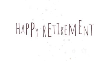 Beyaz arka planda mutlu emeklilik kartları