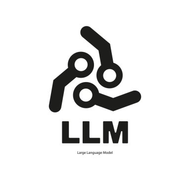 Beyaz arkaplanda büyük bir dil modeli simgesi