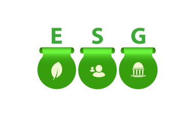 Beyaz arkaplanda esg simgeleri