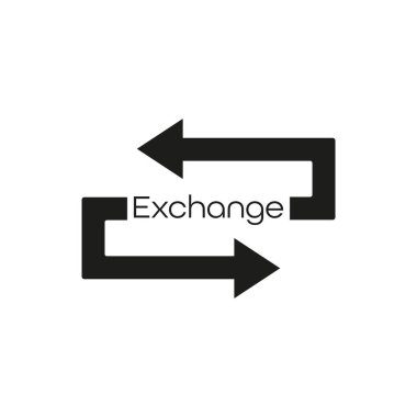 Beyaz arka plan üzerinde Exchange simgesi