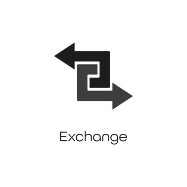 Beyaz arka plan üzerinde Exchange simgesi