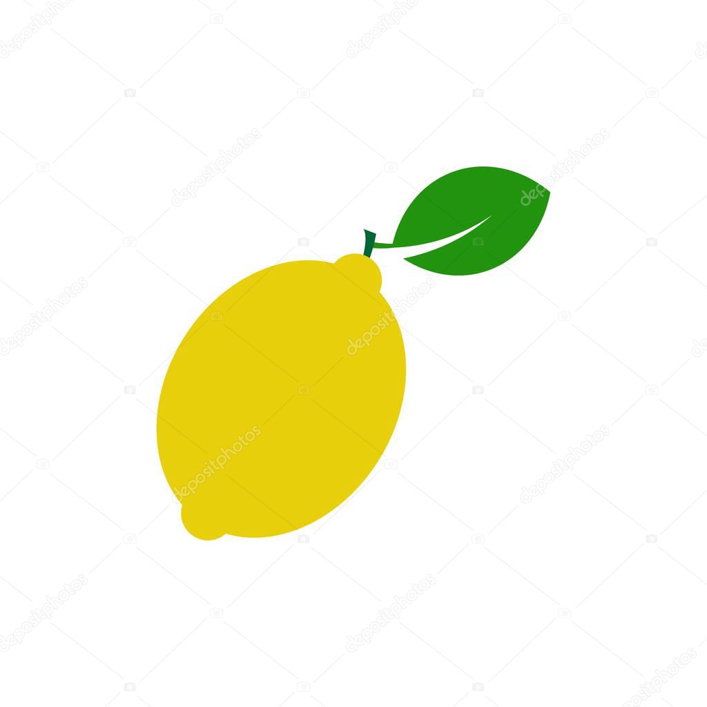 Lemon icon on white background