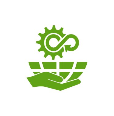 circular economy icons on white background