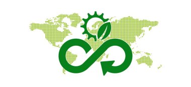 circular economy icons on white background