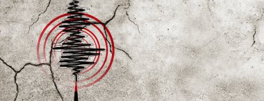 Deprem geçmişi. Sismik ölçüm için sismogram.