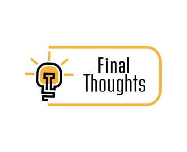 Beyaz arkaplanda son düşünceler işareti