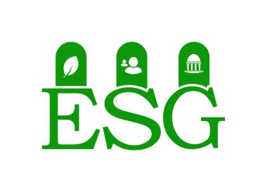 Beyaz arkaplanda esg simgeleri