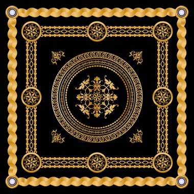 Değerli taşlar, altın zincirler ve incilerle süslenmiş kusursuz desenler..