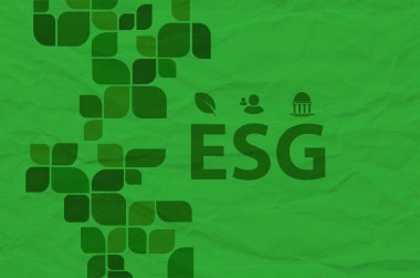 Beyaz arkaplanda esg simgeleri
