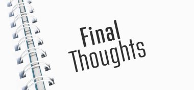 Beyaz arkaplanda son düşünceler işareti