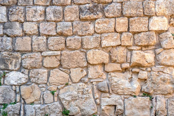 Текстура Поверхности Стен Неравномерно Вырезанных Камней Иерусалима Исарель — стоковое фото