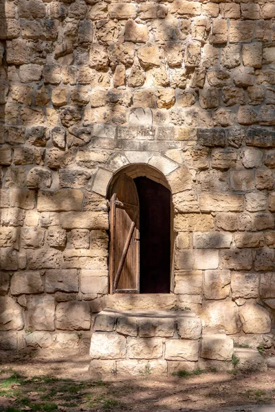 Texture Surface Mur Faite Pierres Jérusalem Inégalement Taillées Isarel — Photo