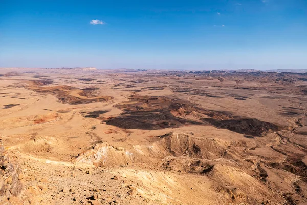Widok Powierzchnię Ramon Crater Góry Pustyni Negew Izrael — Zdjęcie stockowe