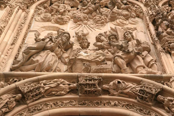 Architectonische Details Van Historische Kathedraal Van Salamanca Spanje — Stockfoto