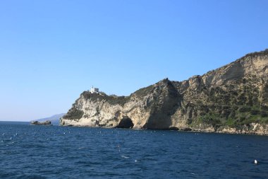 İtalya 'daki Napoli Körfezi' nde kıyı manzarası
