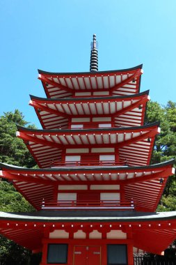 pagoda of Sengen Shrine at Mt Fuji, Japan  clipart