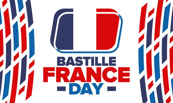 Den Francouzských Bastil Národní Šťastný Svátek Slaví Každý Rok Července — Stockový vektor