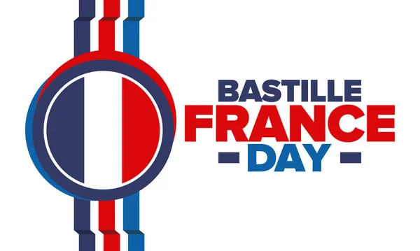 День Бастилії Франції Щорічний Фестиваль Відбувається Липня Французький Прапор Незалежність — стоковий вектор