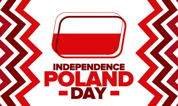 stock vector Poland Independence Day. National happy holiday, celebrated annual in November 11. Polish flag. Patriotic elements. Poster, card, banner and background. Vector illustration