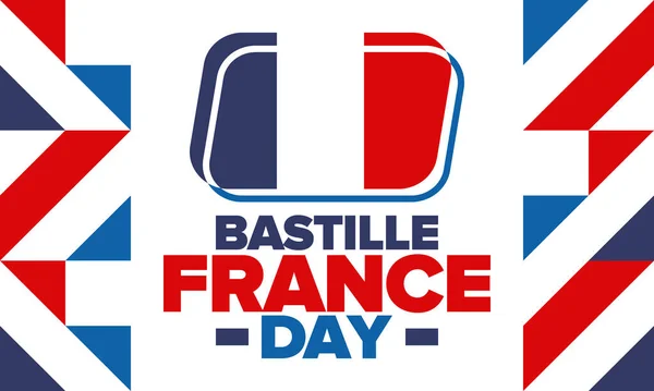 France Bastille Day Bonne Fête Nationale Célébrée Annuellement Juillet Drapeau — Image vectorielle