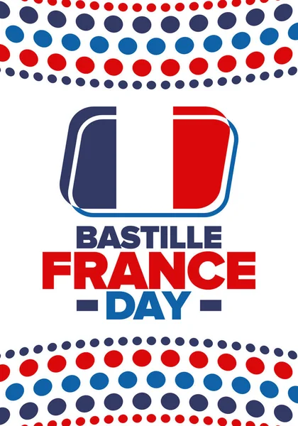 프랑스 바스티유의 기념일 국민의 프랑스 프랑스의 애국심의 요소들 축제와 퍼레이드 — 스톡 벡터