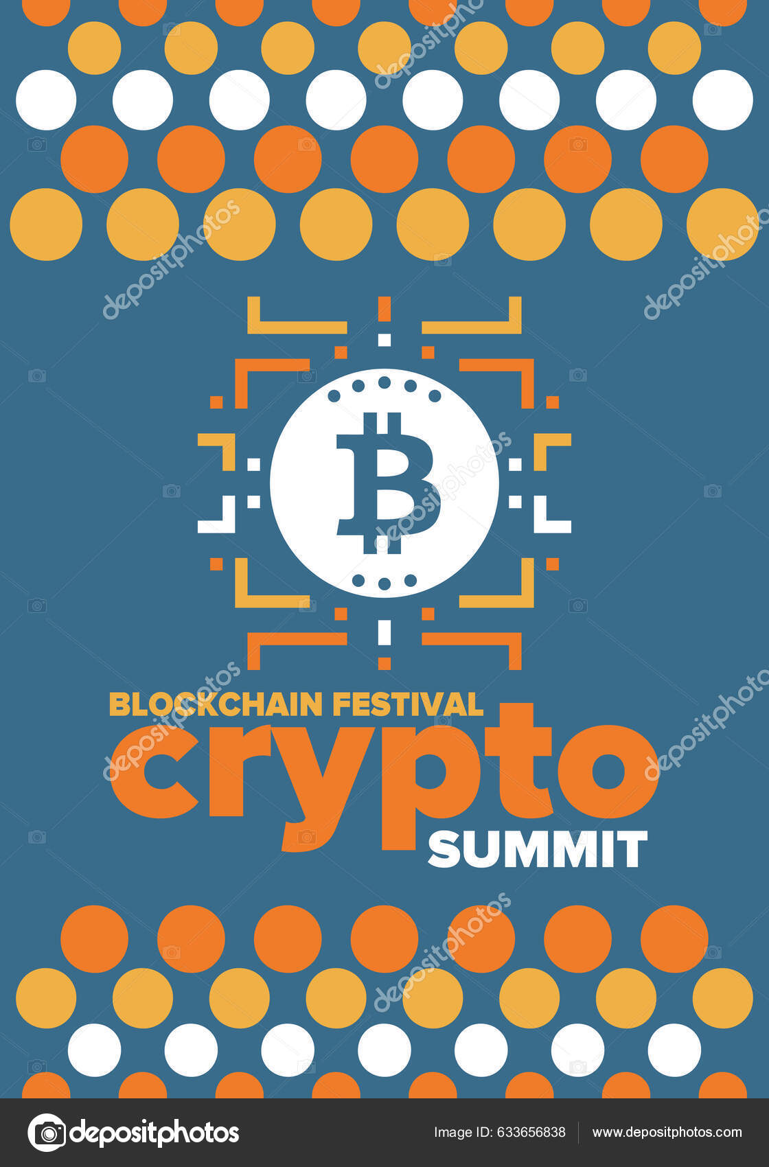 블록체인 디지털 온라인 사업의 예입니다 비트코인 디자인 포스터 스톡 벡터 - ©pilipeichenko 633656838