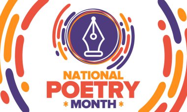 Nisan 'da Ulusal Şiir Ayı. El yazısıyla yazılmış bir poster. Amerika Birleşik Devletleri ve Kanada 'da şiir festivali. Edebi olaylar ve kutlamalar. Tebrik kartı, davet, afiş veya arkaplan