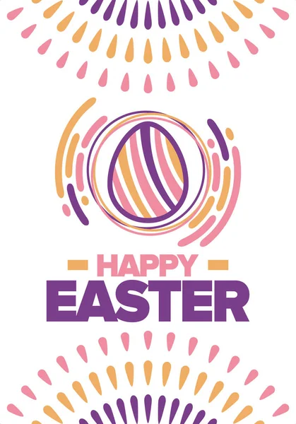 Happy Easter April Christian Spring Holiday Honor Resurrection Christ Biblical — Stock Vector