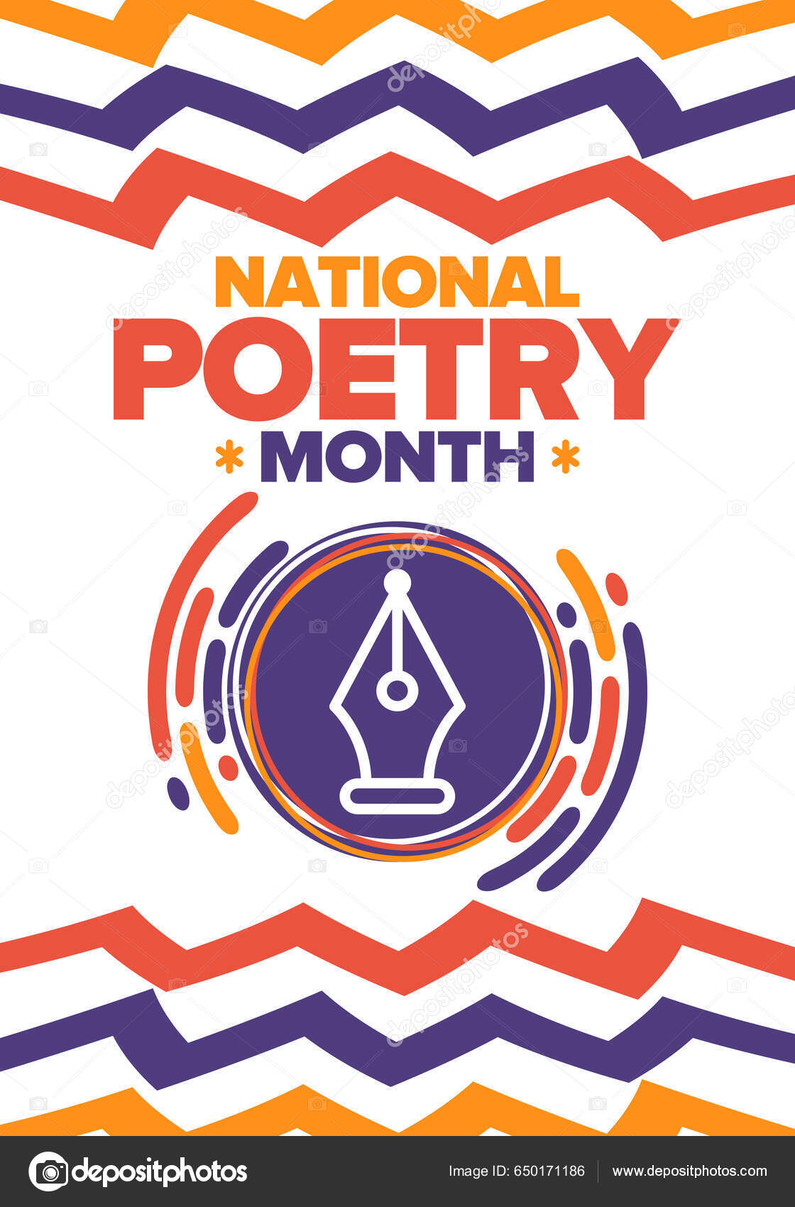 National Poetry Month April Poster Handwritten Lettering Poetry ...