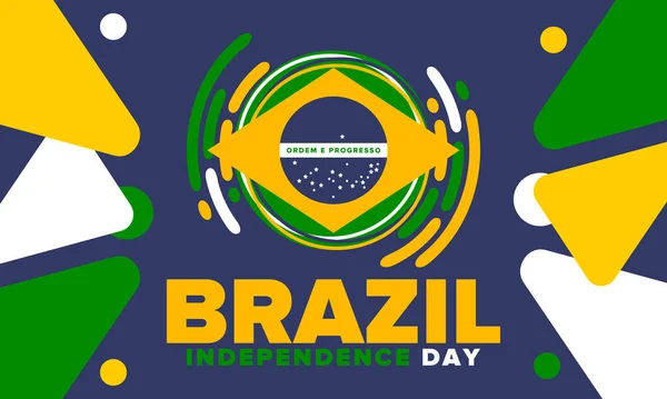 stock vector Brazil Independence Day. National happy holiday. Freedom day design. Celebrate annual in September 7. Brazil flag. Patriotic Brazilian vector illustration. Poster, template and background