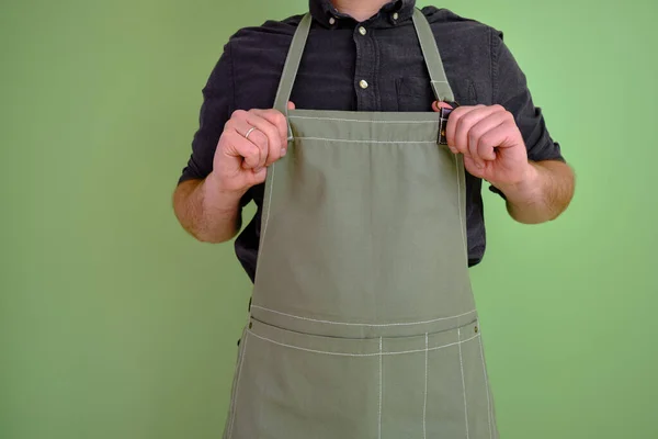 Man Kitchen Apron Chef Work Cuisine Cook Uniform Protection Apparel — стоковое фото