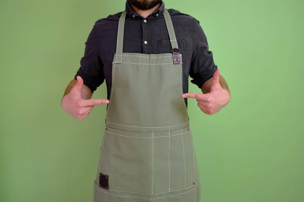 Man Kitchen Apron Chef Work Cuisine Cook Uniform Protection Apparel — Stock Photo, Image