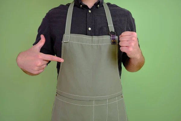 Man Kitchen Apron Chef Work Cuisine Cook Uniform Protection Apparel — Zdjęcie stockowe