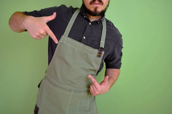 Man Kitchen Apron Chef Work Cuisine Cook Uniform Protection Apparel — 스톡 사진