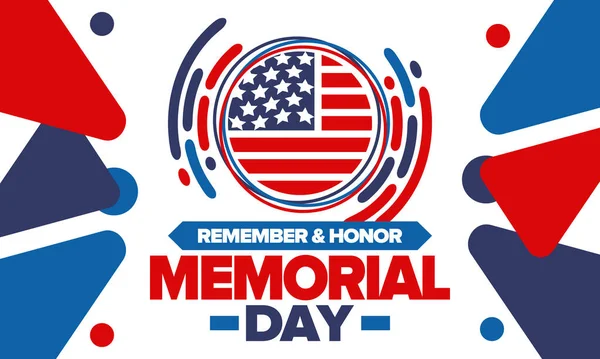 stock vector Memorial Day in United States. Remember and Honor. Federal holiday for remember and honor persons who have died while serving in the United States Armed Forces. Celebrated in May. Vector poster