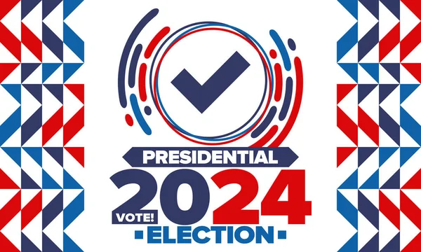 Élection Présidentielle 2024 Aux États Unis Jour Vote Novembre Campagne — Image vectorielle