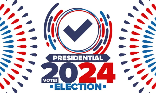 2024年美国总统选举 投票日 11月5日 美国选举活动 做你的选择 爱国的美国矢量例证 横幅和背景 — 图库矢量图片