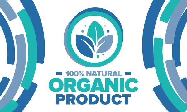 Produit Biologique 100 Naturel Frais Qualité Bio Premium Modèle Aliments — Image vectorielle