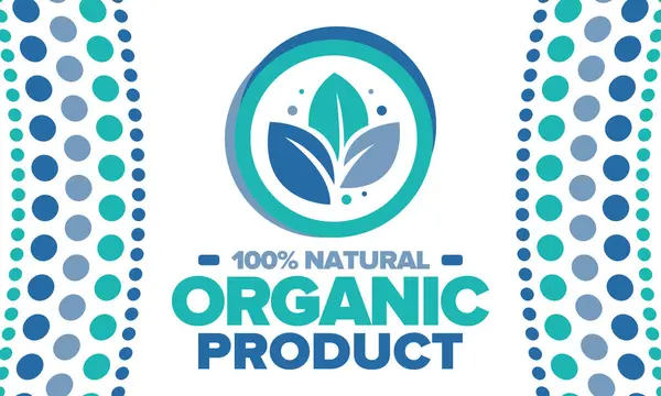 Bio Produkt 100 Natürlich Und Frisch Premium Bioqualität Lebensmittel Oder — Stockvektor
