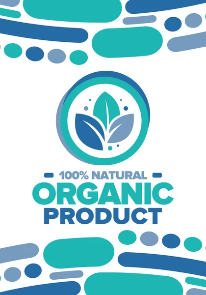 Produk Organik 100 Alami Dan Segar Kualitas Biologi Premium Makanan - Stok Vektor