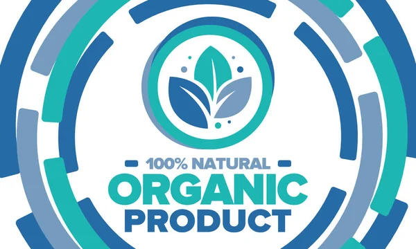 Produk Organik 100 Alami Dan Segar Kualitas Biologi Premium Makanan - Stok Vektor