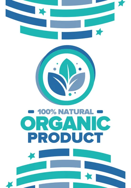 有机产品 100 自然新鲜 优质生物质量 食品或化妆品模板 生态友善的生活方式 零废物 横幅设计 矢量说明 — 图库矢量图片