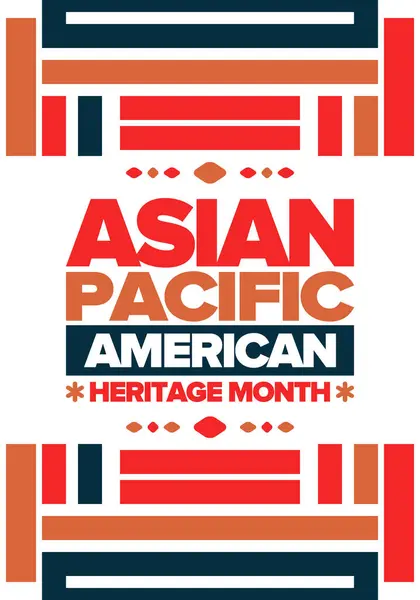Asian Pacific American Heritage Month Maio Elebrates Cultura Tradições História Gráficos Vetores