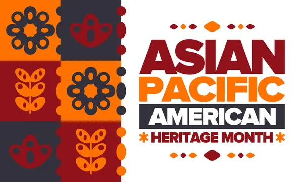 Monat Des Asiatisch Pazifischen Erbes Mai Die Ausstellung Zeigt Die Stockvektor