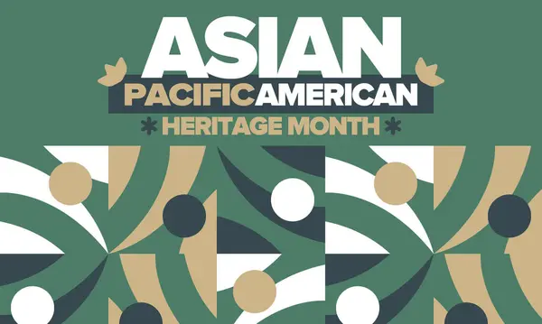 Monat Des Asiatisch Pazifischen Erbes Mai Die Ausstellung Zeigt Die lizenzfreie Stockillustrationen