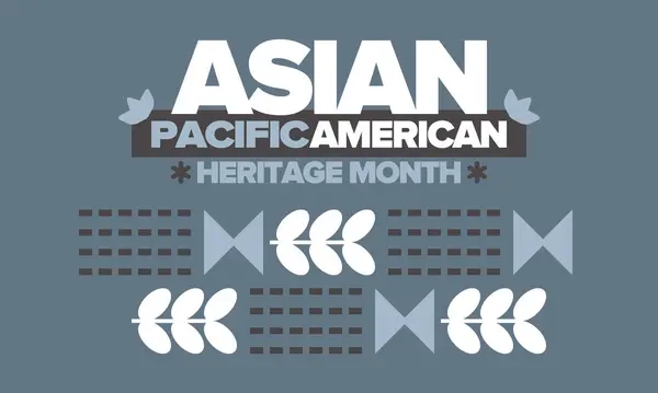 Měsíc Asijského Pacifického Amerického Dědictví Květnu Slaví Kulturu Tradice Historii Royalty Free Stock Vektory