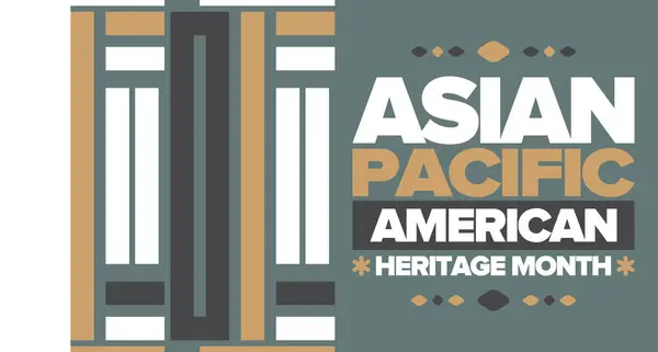 Měsíc Asijského Pacifického Amerického Dědictví Květnu Slaví Kulturu Tradice Historii Vektorová Grafika