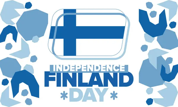 stock vector Finland Independence Day. Finnish national happy holiday, celebrated annual in December 6. Finland flag. Patriotic elements. Poster, card, banner and background. Vector illustration