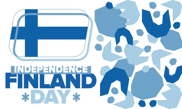 stock vector Finland Independence Day. Finnish national happy holiday, celebrated annual in December 6. Finland flag. Patriotic elements. Poster, card, banner and background. Vector illustration